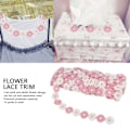 Miniatyrbild 7 av 8: Daisy-lappar 15 meter polyester söta rosa vita blommor bred applikation blomsterlappar för sömnad broderi DIY