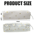 Miniatyrbild 5 av 5: Genomskinlig Daisy Pennfodral Väska Stationery Pouch Makeup Väska Pennarrangör För Skola Kontor (vit+ Transparent 2st)