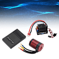 Miniatyrbild 1 av 8: Borstlös motor ESC-kit Vattentät 3650 Borstlös motor 60A ESC Programmeringskort Set för 1/10 RC Bil 4500KV