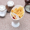 Miniatyrbild 4 av 5: Potatis pommes frites kopphållare, Regerly 2 st plast bärbar 2 i 1 pommes frites salladsskål kommer med doppbehållare vit