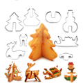Miniatyrbild 7 av 7: 18 st Pepparkakshus Bakform Jul Rostfritt Stål 3D Tredimensionell Kakform DIY Högpunkts Bakform med Presentförpackning 18 st