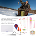 Miniatyrbild 6 av 8: Mini isfiskespö Rulle Combo Bärbar isfiskespö Topp Tips Swim Jigs Hook Set för Utomhus Vinter Blå