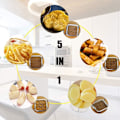 Miniatyrbild 7 av 8: Multifunktionellt verktyg för pommes frites, rostfritt stål 5 skärmetoder, ergonomisk design ansträngningsbesparande snabbskärare för restaurang hemmakök