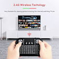 Miniatyrbild 2 av 5: 2,4 GHz Mini-tangentbord med pekplatta, trådlöst minitangentbord med pekplatta och multimediatangenter för Android TV-box, Smart TV, HTPC, PS3, smarttelefon, surfplatta