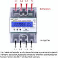 Miniatyrbild 4 av 5: 5-80A Digital Elmätare Strömförbrukning: 220/380V Digital Elmätare AC 3-fas 4-tråds KWh-mätare LCD Mellanmätare för System
