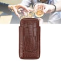 Miniatyrbild 1 av 8: Cigarhållare i konstläder, bärbar, hållbar, elegant, 3-fingers cigarrlåda för resor, utomhus, affärer 78