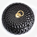 Miniatyrbild 8 av 8: Tung Askkopp, Rund Form Med Lock Elegant Konstnärlig Målning På Ytan Cool Askkoppsdesign För Hemmakontor Inomhusdekoration
