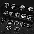 Miniatyrbild 3 av 8: Öppna ringar set knogstackring ormring boho fingerringar för kvinnor män flickor