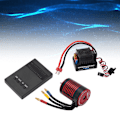 Miniatyrbild 1 av 8: Borstlös motor ESC-kit Vattentät 3650 Borstlös motor 60A ESC Programmeringskort Set för 1/10 RC Bil 2300KV