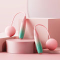 Miniatyrbild 1 av 8: Hopprep utan hopprep Praktisk ABS PVC Säker sladdlös hopprep Hopprepssnöre för träning Gradient Rosa