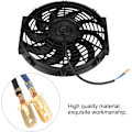 Miniatyrbild 2 av 5: 12V 80W Bilkylare Universal 10 Böjda Blad Elektrisk Kylare Motor Kylare Fläkt för Bil med Monteringssats 12 Tum