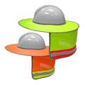 Miniatyrbild 1 av 2: 2 st hårda hatt solskydd full brim mesh nackskydd solskydd hårdhattar hög synlighet reflekterande hårdhattar