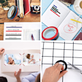 Miniatyrbild 7 av 7: Whiteboard-tejp, konsttejp, diagramtejp, rutnätsmarkering, självhäftande whiteboard-rutnätstejp för kontorsrutnätsmarkering (4-pack)
