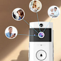Miniatyrbild 3 av 5: Intelligent Visuell Dörrklocka, AI Människodetektering och Omedelbara Varningar, Realtids Tvåvägs Röstintercom, IR Mörkerseende, 2.4G Wifi, 3600Mh