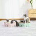 Miniatyrbild 3 av 5: Kattskrap-paradis, Högdensitetsmaterial Lounge-säng för Innekatter, Hållbar Skrapbräda av Korrugerad Papp (Small, Rosa)