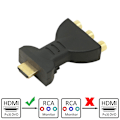 Miniatyrbild 7 av 8: HDMI till AV-omvandlare, Full HD-videoadapter för högkvalitativ digital till analog signalomvandling, lämplig för HDTV DVD LCD-projektorer med stabil