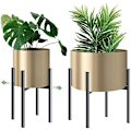 Miniatyrbild 1 av 5: Växtstativ, metallväxthylla i enkel stil, inomhus- och utomhusblomkrukahållare justerbar bredd för 20-30 cm krukor (kruka ingår ej)
