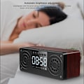 Miniatyrbild 7 av 8: Högtalare Röd Dubbel Högtalare Digital Display Klocka 360° Tredimensionell Surround Trä Högtalare Subwoofer