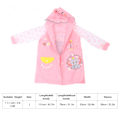 Miniatyrbild 6 av 8: Regnponcho Rosa L PU En Delig Vattentät Reflexremsa Knapp Med Ryggsäcksfack Regnrock För Barn