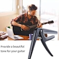 Miniatyrbild 2 av 5: Capo för Elgitarr Akustisk Gitarr Stålsträng Ukulele Capo Metallmaterial Svart (1st, svart)