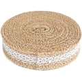 Miniatyrbild 1 av 5: G2PLUS 10 m Juteband med spets, 2,5 cm Jute Stripe Dekorativt band, Perfekt för att dekorera bröllop, födelsedagar och mycket mer