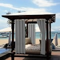 Miniatyrbild 2 av 4: Vattentäta inomhus/utomhusgardiner för uteplats - Termiskt isolerade, solskyddande öljett-mörkläggningsgardiner för sovrum, veranda, vardagsrum, pergola,