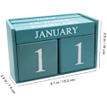 Miniatyrbild 4 av 5: Trä skrivbord block kalender - evig block månad datum display hem kontor dekoration（ Blå ), 6.1 X 3.9 X 2.9 tum