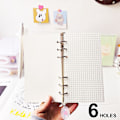 Miniatyrbild 4 av 7: A5-påfyllningspapper, 2 förpackningar linjerat papper + blankt papper, 6 hål pärm insatser papper planerbar påfyllningsbara papper