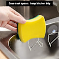 Miniatyrbild 2 av 7: INOX Kökssvampshållare, Rostfritt Stål Svamphållare Fast Sugkopp Bad Svamphållare för Disktrasa, Diskhoöverdrag, 4-pack Tvålar