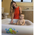 Miniatyrbild 4 av 5: Babys Första Simparadis, Portabelt Badkar För Spädbarn 0 Till 12 Månader Gamla, Uppblåsbar Pool Med Halkskydd Och Värmeisolering, Mjuk