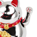 Miniatyrbild 4 av 8: Solcells driven vinkande katt rikedom välkomnande sol söt lycklig katt förmögenhet katt staty prydnad för hem bil dekor välsignelse väska silver