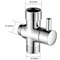 Miniatyrbild 3 av 5: Toalett Spray Handdusch Bidet Rostfritt Stål - med 3-vägs Ventil Perfekt för Personlig Hygien, Rengöring