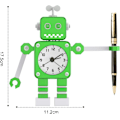 Miniatyrbild 3 av 5: Robotväckarklocka för barn, pojkar, analog väckarklocka utan tickande, tyst väckarklocka för pojkar och flickor (grön)