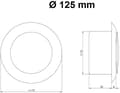 Miniatyrbillede 2 af 5: Rustfri stål rund ventil - 125 mm - til luftindtag og -udtag