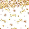 Miniatyrbild 2 av 8: 60 st Baby Shower Konfetti Guld Bordsspridning Konfetti Baby Shower Boho Regnbåge Dekoration för Babykönsavslöjande Födelsedagsfest Dekoration, Konfetti