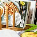 Miniatyrbild 6 av 6: Naturligt diskställ i bambu, mångsidig tallrikshållare för kompakta kök, miljövänligt diskställ i bambu med flera funktioner för koppar,