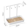 Miniatyrbild 8 av 8: Smyckesställ för skrivbord Utrymmesbesparande PP Multifunktionell Smyckesorganisator för Örhängen Halsband Armband Vit