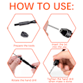 Miniatyrbild 4 av 7: Precision Pin Vise Hand Drill Bits, Black Mini Pin Vise med 10 stks Stål Twist Drill Bits (0,3-3 mm), Micro Twist Drill Bits, Mini Hand Drill Tool