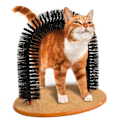 Miniatyrbild 3 av 7: Lättmonterad Båge för Innekatter, Självborste med Hängande Plyschmusleksak för Underhållning, Robust Klösmatta för Självborstning och