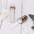 Miniatyrbild 1 av 2: Påfyllningsbara Läppbalsamflaskor, Leopardmönstrade Guldringlock Transparenta Mini-behållare för DIY Läppglans, Säkert Miljövänligt Kvalitetsmaterial 5ML/st