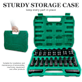 Miniatyrbild 3 av 5: 20 st 1/2\" Metrisk Hylsnyckelsats Djup Slagkraft Torque Verktygsset Garage Reparation 8-32mm