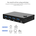 Miniatyrbild 3 av 8: Effektiv USB-switch för två datorer, stabil överföring & dataöverföring, Plug and Play, öka arbetseffektiviteten för kontor och hemmabruk, flera