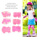 Miniatyrbild 6 av 8: 6 st / set rullskridsko skyddsutrustning justerbar knä armbåge handflata skydd för 6-18 år gammal rosa