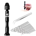 Miniatyrbild 1 av 7: Precision Pin Vise Hand Drill Bits, Black Mini Pin Vise med 10 stks Stål Twist Drill Bits (0,3-3 mm), Micro Twist Drill Bits, Mini Hand Drill Tool