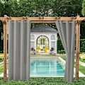 Miniatyrbild 1 av 4: Vattentäta inomhus/utomhusgardiner för uteplats - Termiskt isolerade, solskyddande öljett-mörkläggningsgardiner för sovrum, veranda, vardagsrum, pergola,