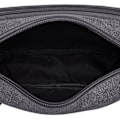 Miniatyrbild 4 av 5: Toalettväska för män med dubbla fack, canvas läder kosmetisk sminkorganisatör rakning Dopp kit - Svart