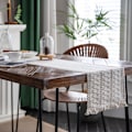Miniatyrbild 1 av 4: Macrame bordslöpare Boho bomull linne bordslöpare med tofsar, rektangulär virkad spetsnät duk