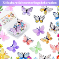 Miniatyrbild 4 av 7: Fjärilsfest Tårtdekorationer, 72 st Ätbara Fjärilar Tårtdekorationer, Ätbart Papper Fjäril Cupcake Dekorationer, för Bröllop, Födelsedag,