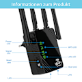Miniatyrbild 3 av 5: WLAN Repeater Router Räckvidd Wifi Signal Förstärkare Accesspunkt Booster 1200Mbps