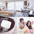 Miniatyrbild 3 av 5: LED-upplyst sminkningsspegel ficka spegel bordsspegel sminkningsspegel med touch-lagringsknapp fällbar spegel 180° justerbar batterikabel för